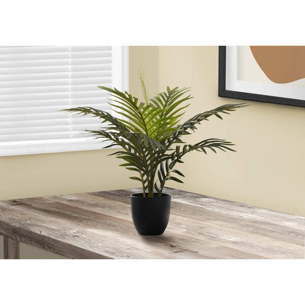 Black Green 20-Inch Palm Indoor Table Potted Real Touch Artificial Plant, image 2